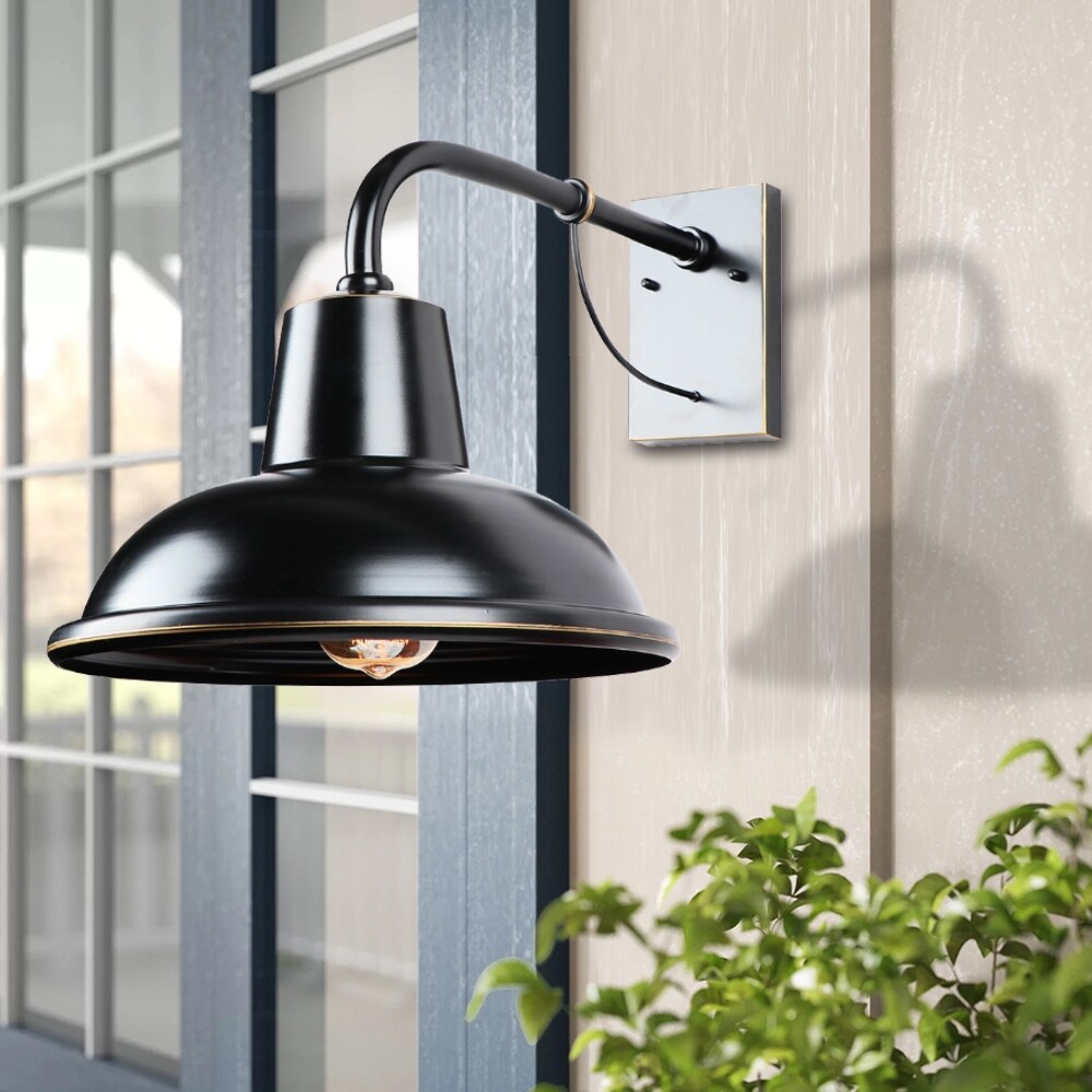 Jesel 1 Light Outdoor Barn Light in Imperial Black Imperial Black Finish - Imperial Black Shopping - The Best Deals on Outdoor Barn Lights | 38526960 - Mycitystee