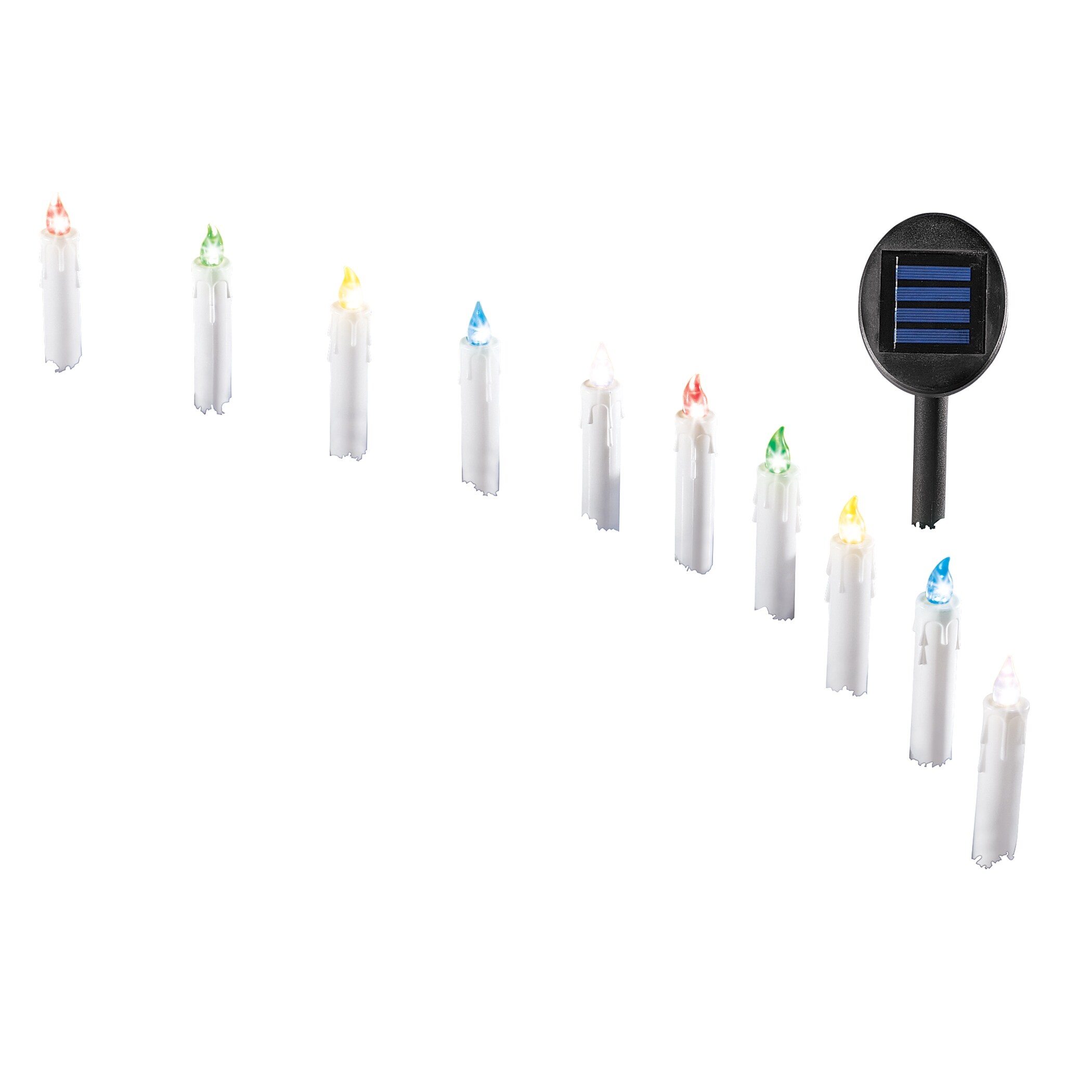 Solar Powered Candle Path Lights - Set of 10 - 9.880 x 4.500 x 4.130 - Mycitystee