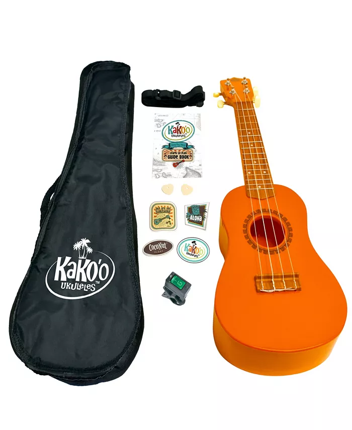 KaKo'o Music Sunrise Orange Wooden Ukulele Set - Mycitystee