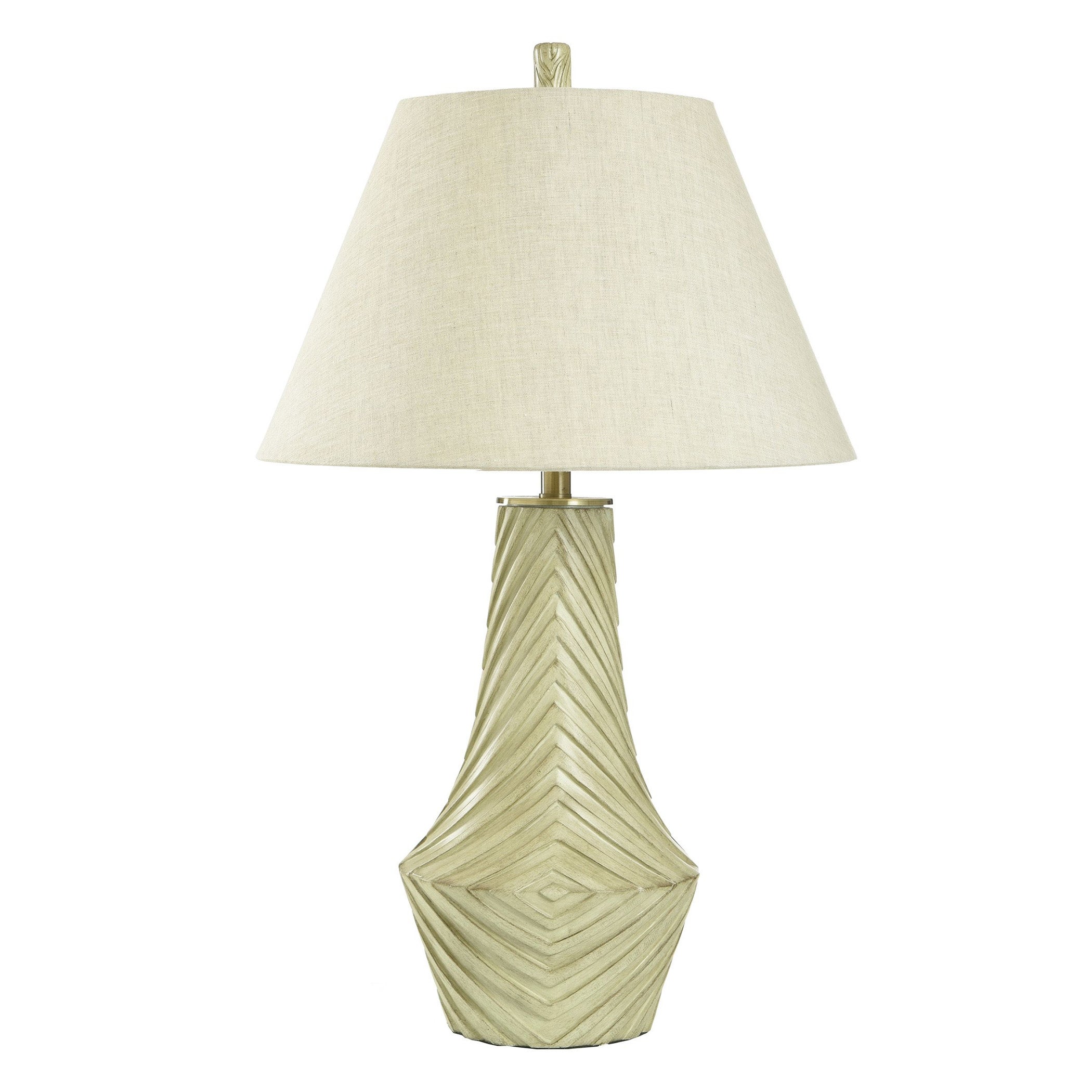 Morgana - Modern Table Lamp With Diamond Design - Grey Taupe Finish - Cream Shade - Mycitystee