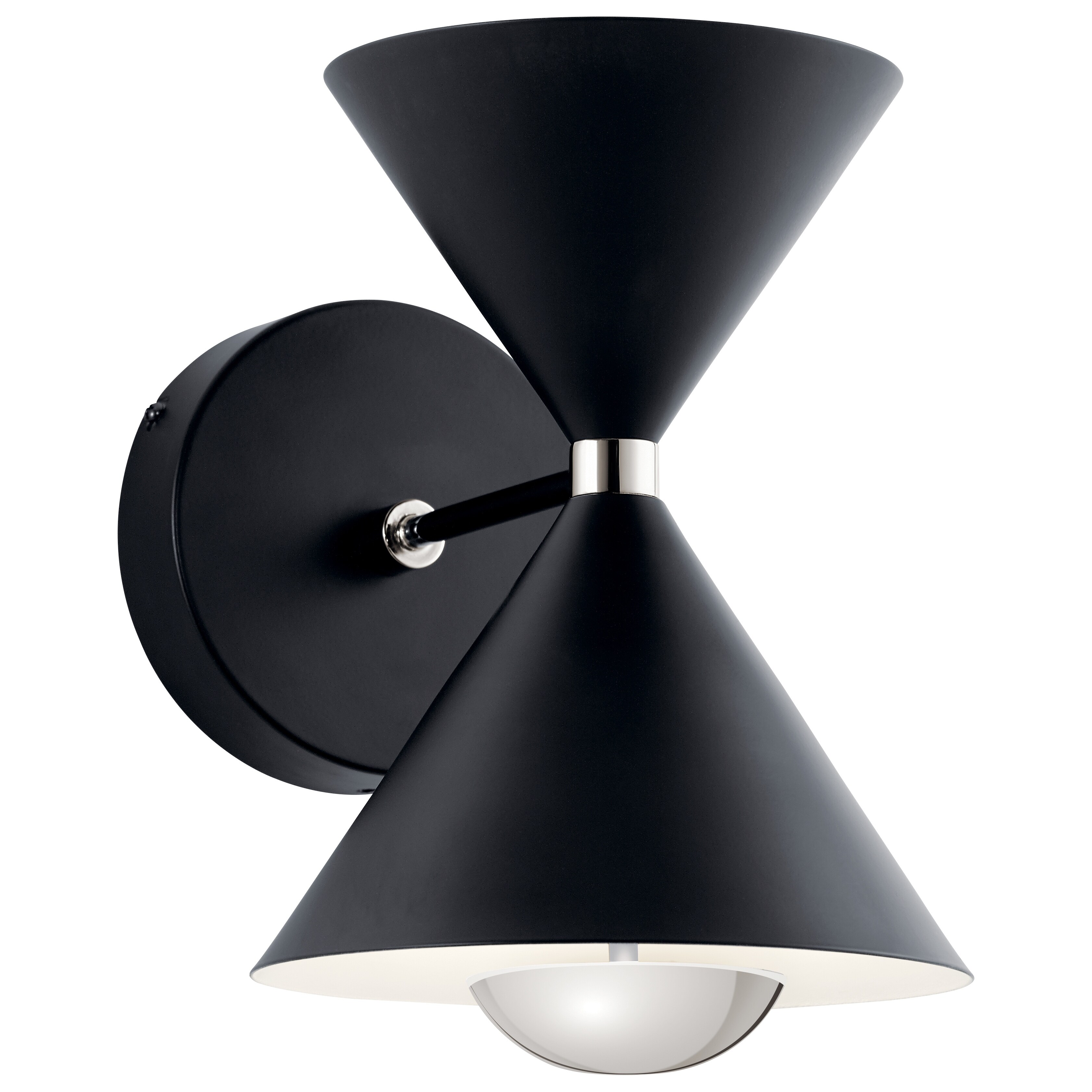 Elan Kordan Integrated LED Matte Black with Polished Nickel Sconce - Mycitystee