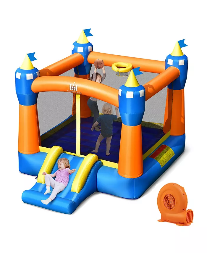Costway Inflatable Bounce House Kids Magic Castle w  Large Jumping Area With 550W Blower - Mycitystee