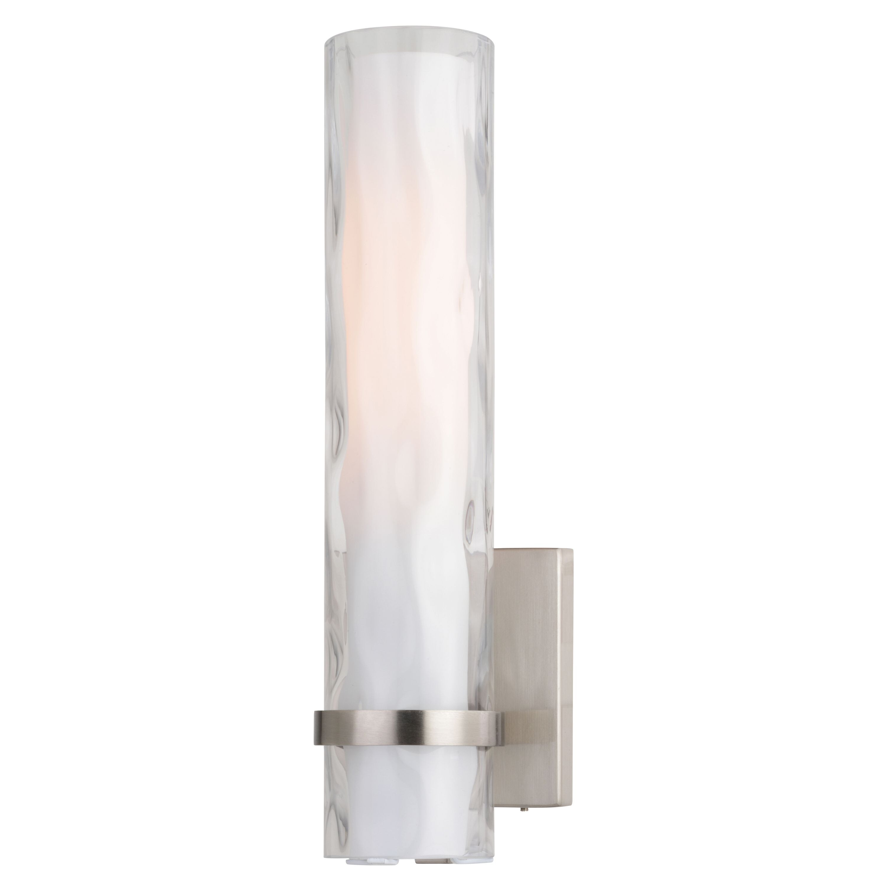 Vilo 1 Light Satin Nickel Bathroom Wall Fixture - 4.25-in W x 13.5-in H x 4-in D - Mycitystee