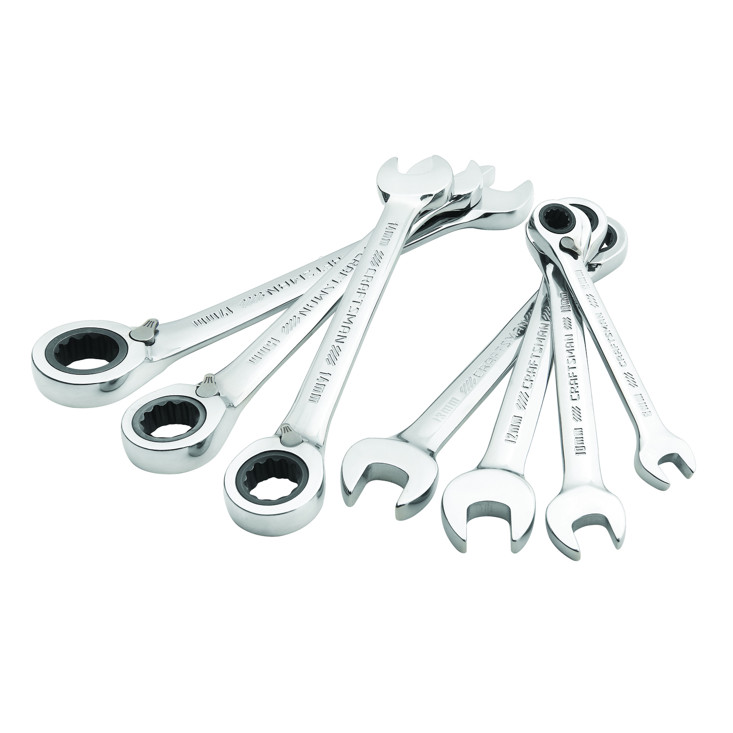 Craftsman Metric Reversible Ratcheting Combination Wrench Set 7 pc - Mycitystee