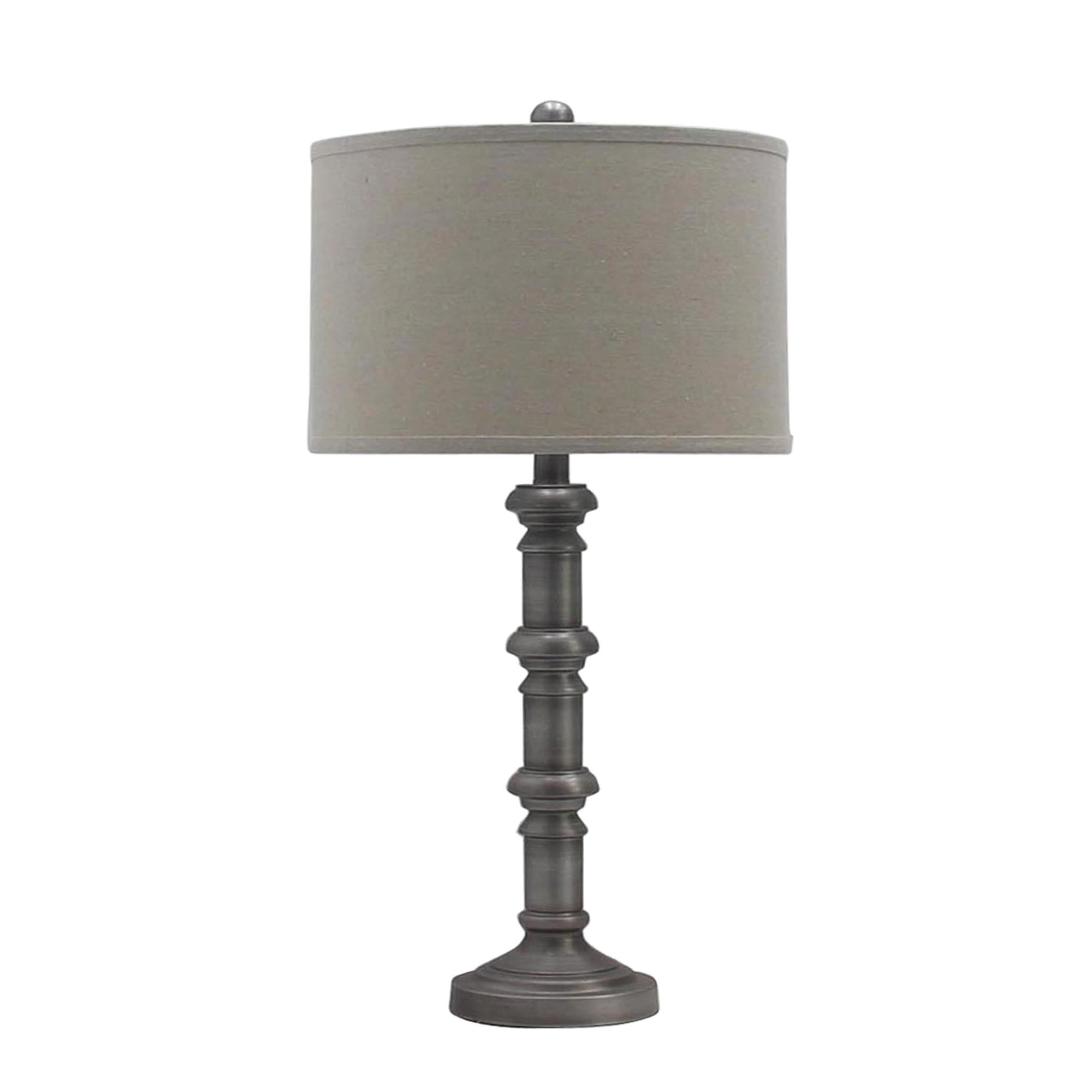 Fangio Lighting's 1596AS 31in Antique Silver Metal Stacked Table Lamp - Mycitystee