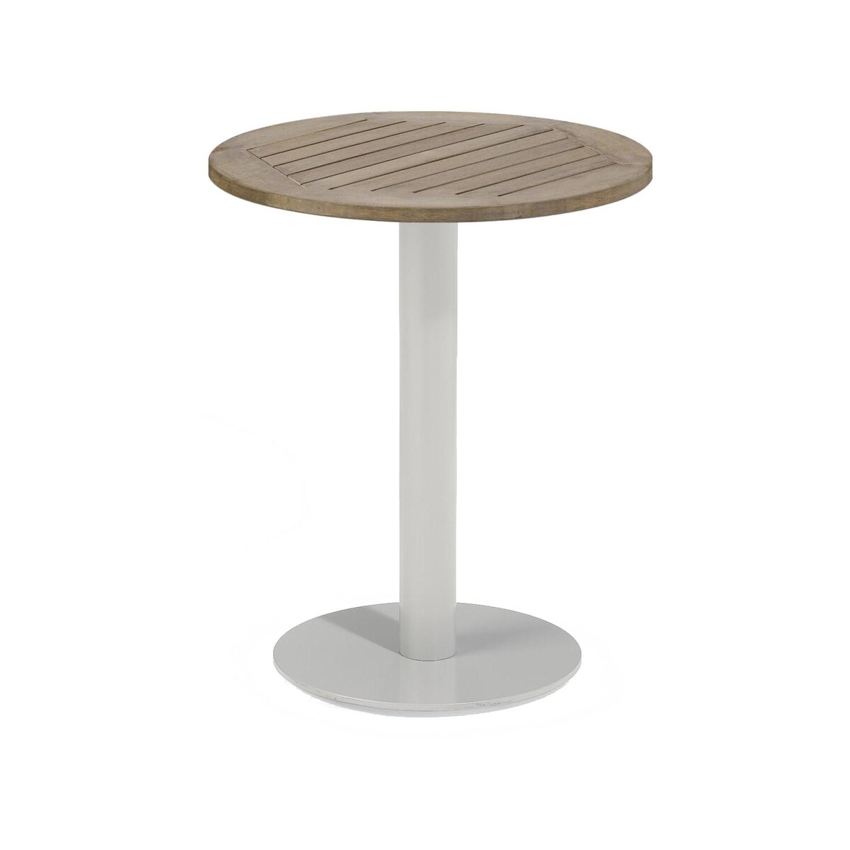 Travira 24 Inch Round Patio Bistro Table W/ Tekwood Vintage Top By Oxford Garden - Mycitystee