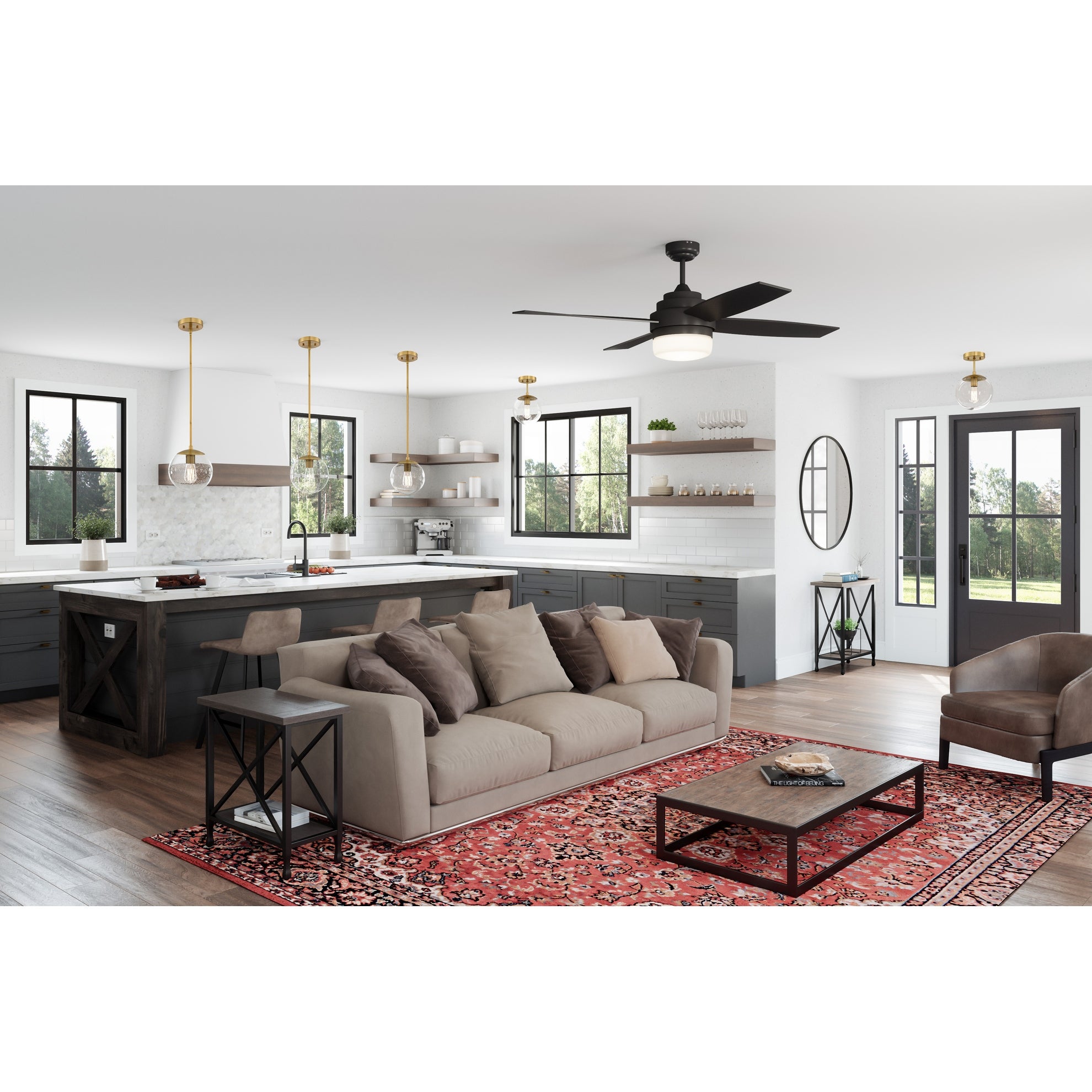 Design House 588517-SG Gracelyn Modern Indoor Dimmable Semi-Flush Ceiling Light - Satin Gold - Mycitystee