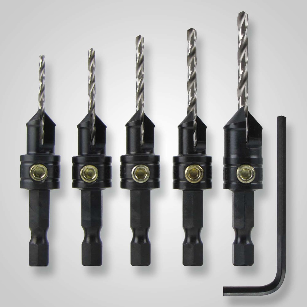 82 Deg Quick Change 5 Piece Drilling Countersink Set - Mycitystee