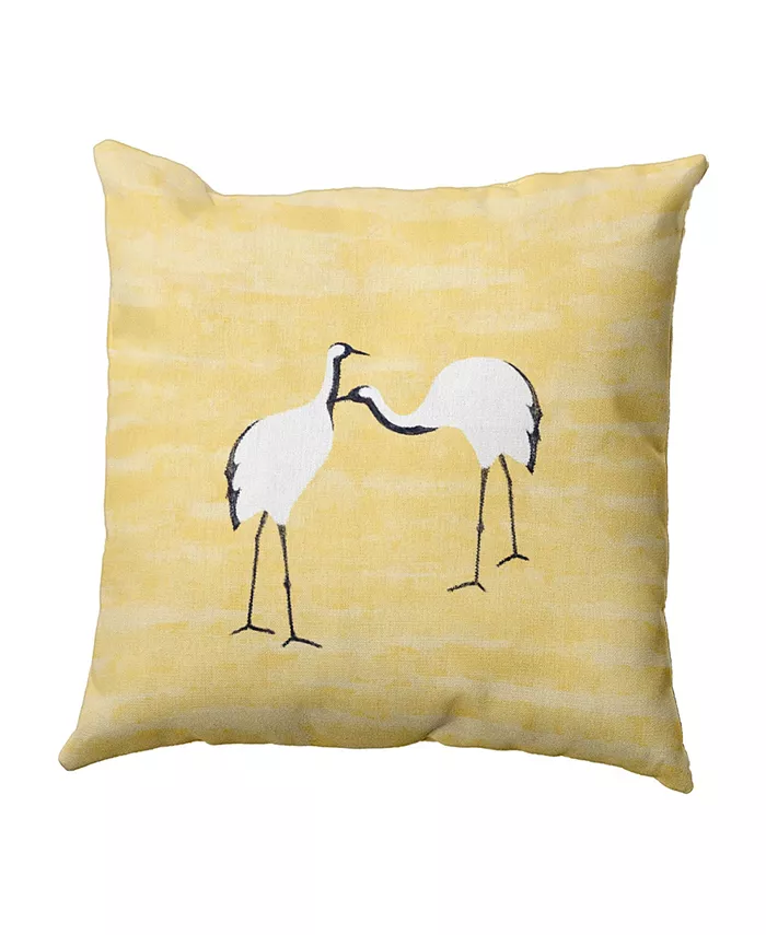E by Design Stilts 16 Inch Yellow Decorative Geometric Throw Pillow - Mycitystee