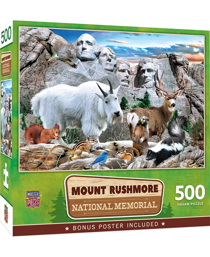 MasterPieces Puzzles National Parks - Mount Rushmore National Memorial 500 Piece Puzzle - Mycitystee