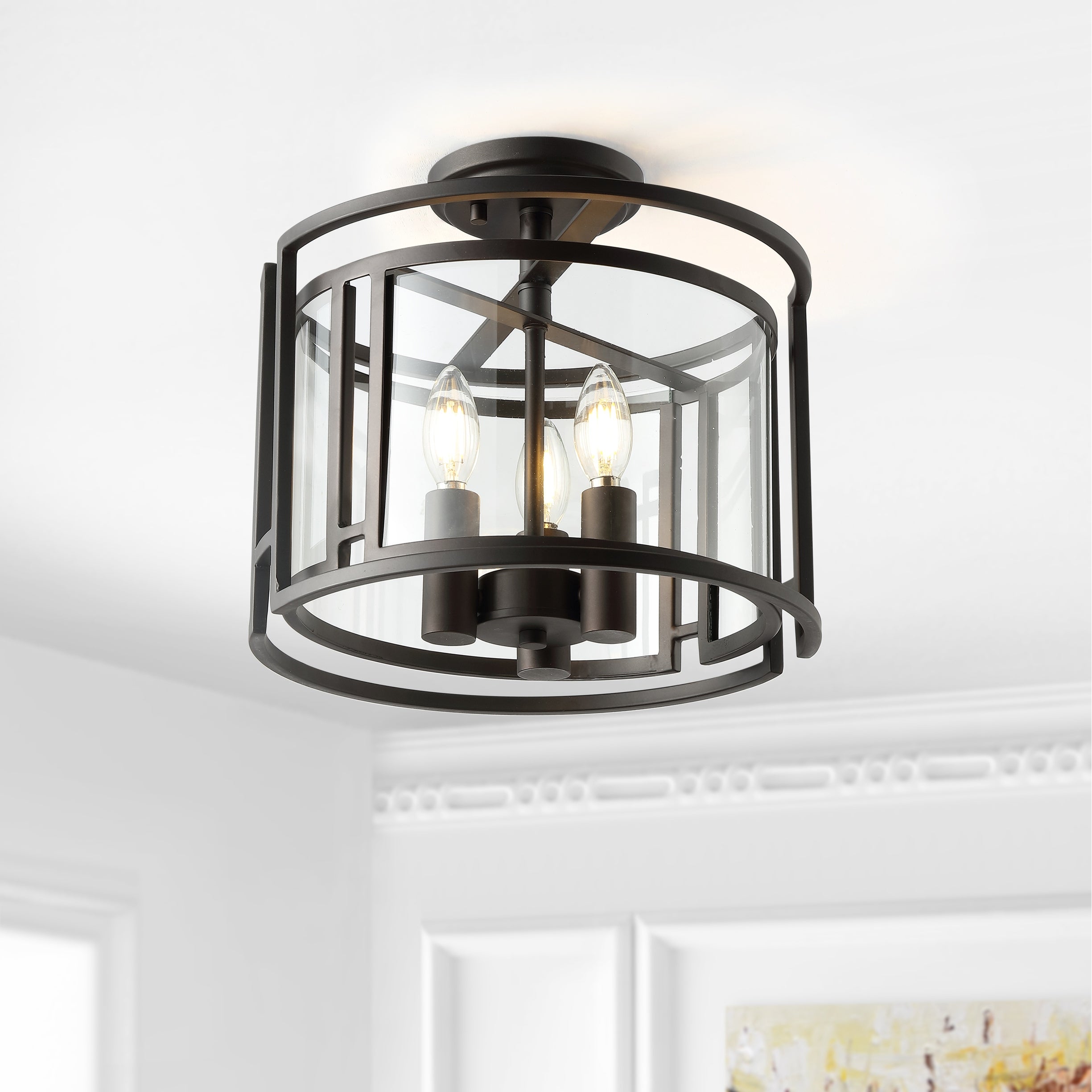SAFAVIEH Lighting Yarlin 3-light LED Flush Mount - 13