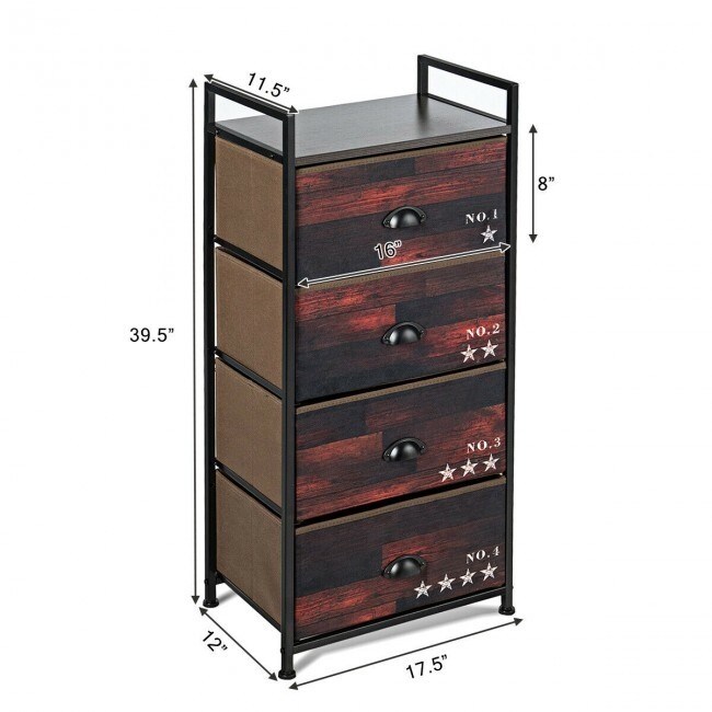 Practical And Simple 4 Drawer Fabric Dresser Storage Tower Nightstand， Suitable for Bedroom， Living Room， Dining Room - - 37776949 - Mycitystee