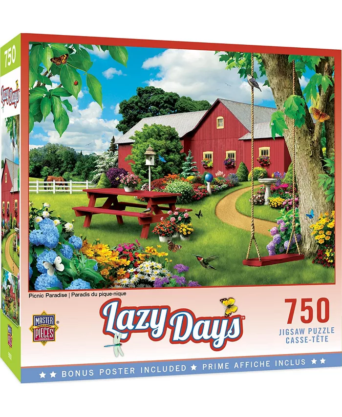 MasterPieces Puzzles Lazy Days - Picnic Paradise 750 Piece Puzzle By Alan Giana - Mycitystee