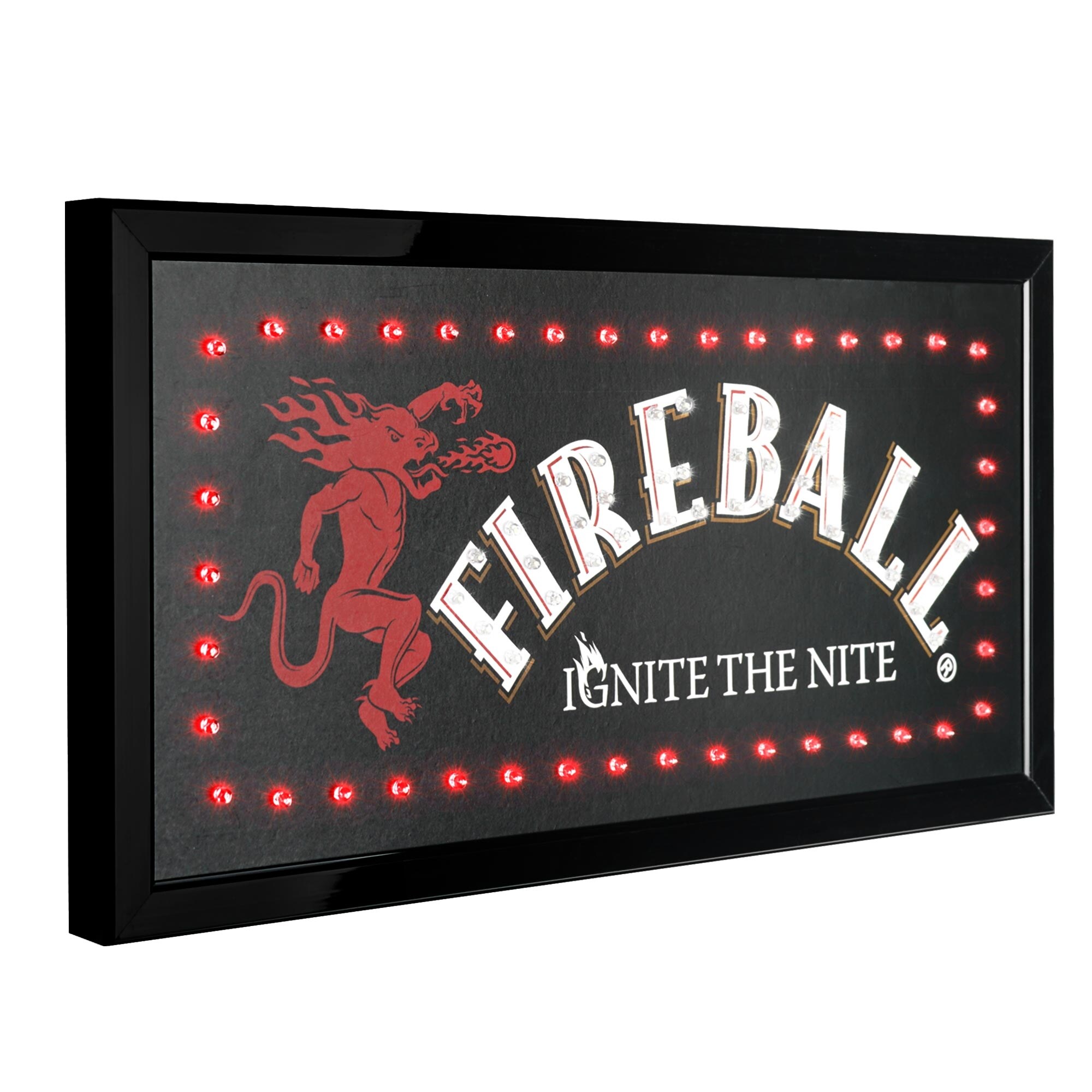Licensed Fireball Framed Flashing LED Marquee Wall Sign (19
