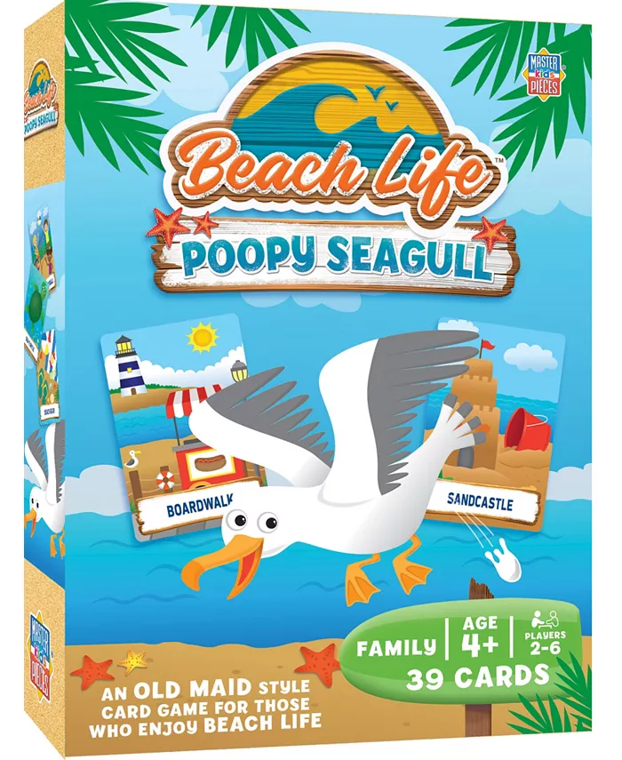 MasterPieces Puzzles Beach Life - Poopy Seagull Kids and Family Card Game - Mycitystee