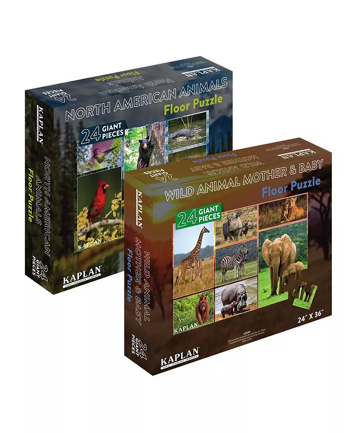 Kaplan Early Learning Company Wild and North American Animals Floor Puzzles - Set of 2 - Mycitystee