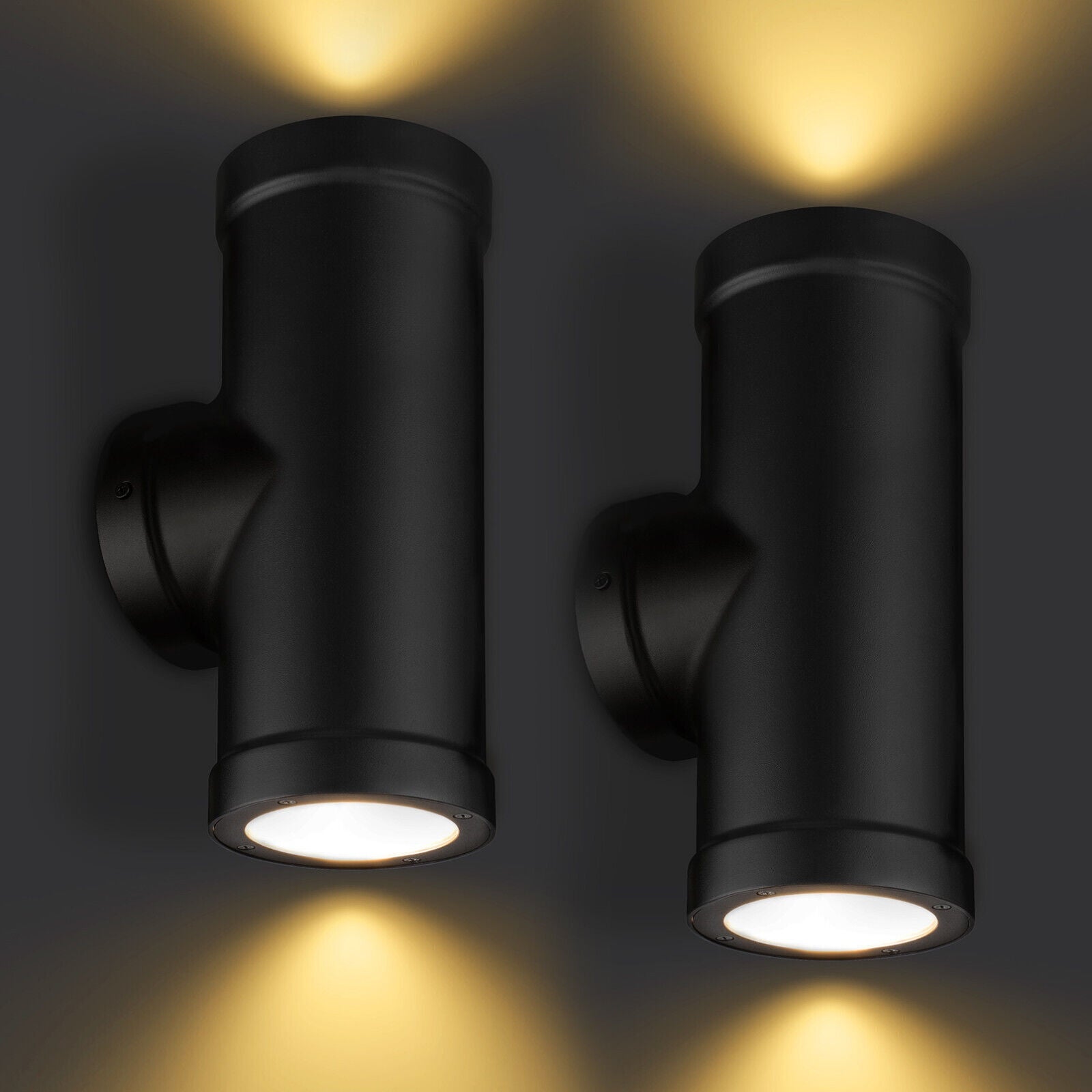 LED Cylinder Up Down Wall Light， Outdoor Wall Light， 3000K Warm White - 2PACK - Mycitystee
