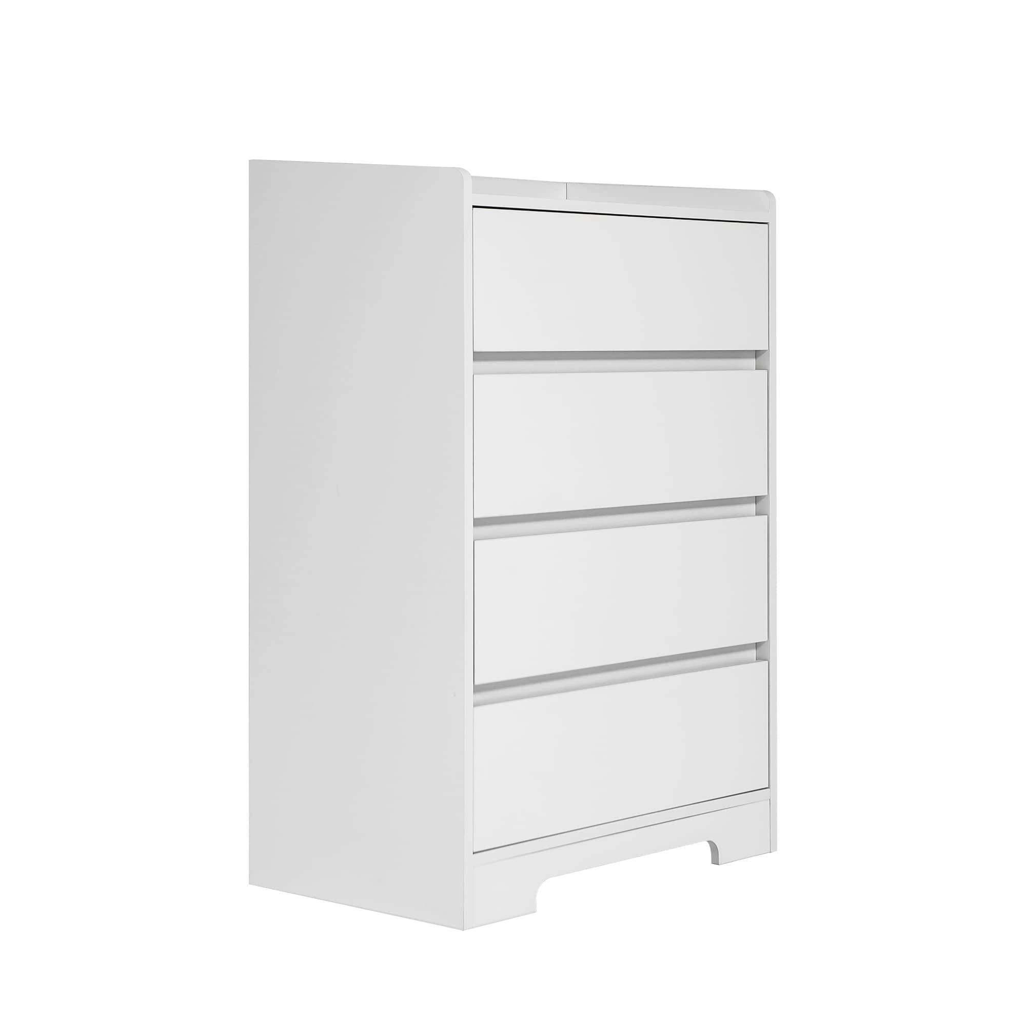 Modern 4 Drawer Dresser， White Storage Chest of Drawers for Bedroom， 38.38inch Tall Storage Dresser Cabinet Organizer - - 37668921 - Mycitystee