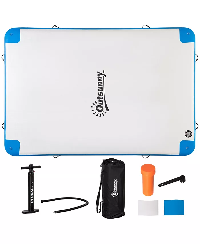 Outsunny Large Water Floating Platform Island w  Air Pump Backpack - Mycitystee