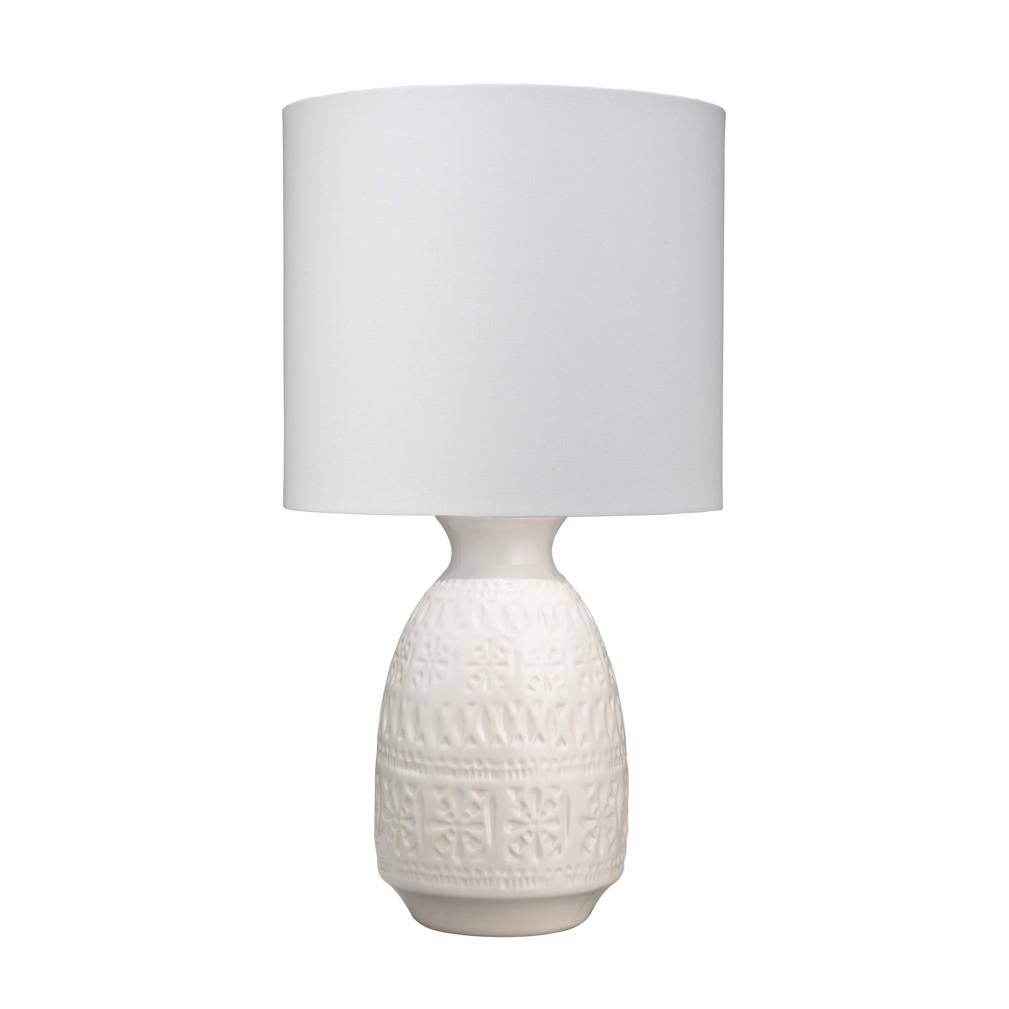 Alden Décor Lana Ceramic Table Lamp， White - Mycitystee