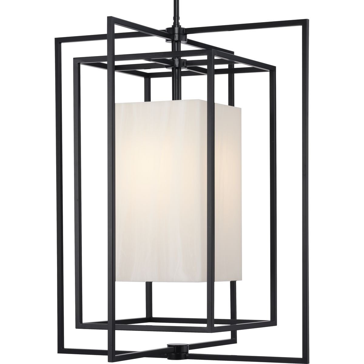Jeffrey Alan Marks Point Dume Shadmore Matte Black Outdoor Hanging Pendant - 26 in x 26 in x 31.25 in - Mycitystee