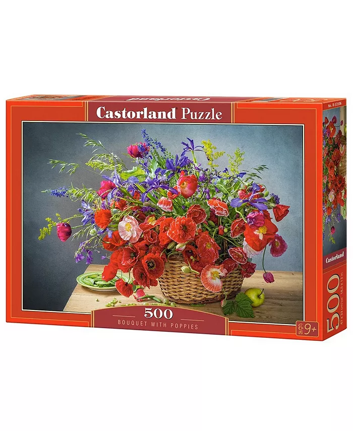 Castorland Bouquet with Poppies Jigsaw Puzzle Set， 500 Piece - Mycitystee