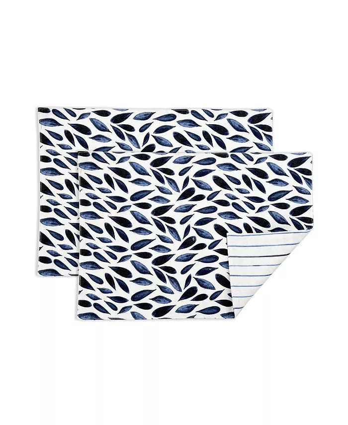 Lenox Bay Leaf Stripe Placemats， Set of 2 - Mycitystee