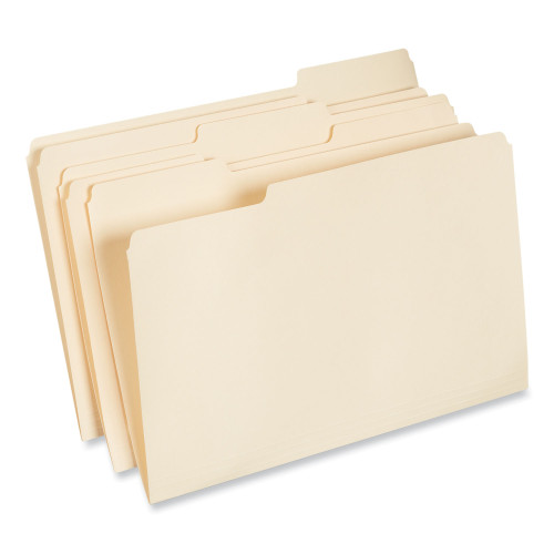 Universal Top Tab Manila File Folders， 1/3-Cut Tabs， Assorted Positions， Legal Size， 11 pt. Manila， 100/Box (15113) - Mycitystee