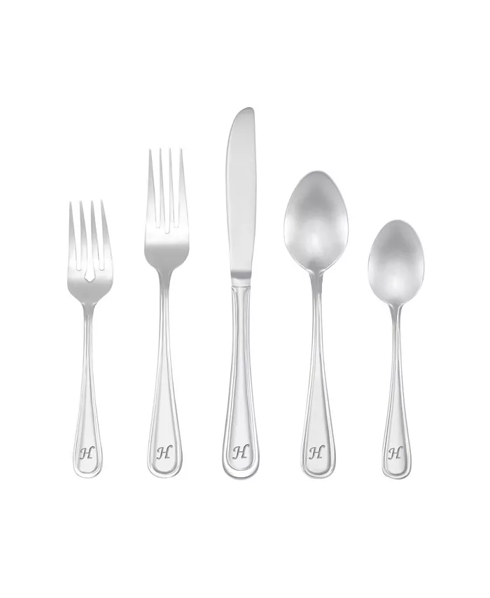 RiverRidge Home Riverridge Marina 46 Piece Monogrammed Flatware Set - H， Service for 8 - Mycitystee