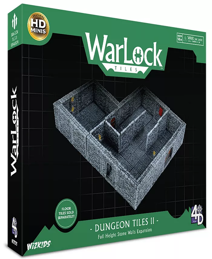 WizKids Games WarLock Tiles Dungeon Tiles II Full Height Stone Walls Expansion Tabletop Role Playing Game Accessory 104 Piece Set - Mycitystee