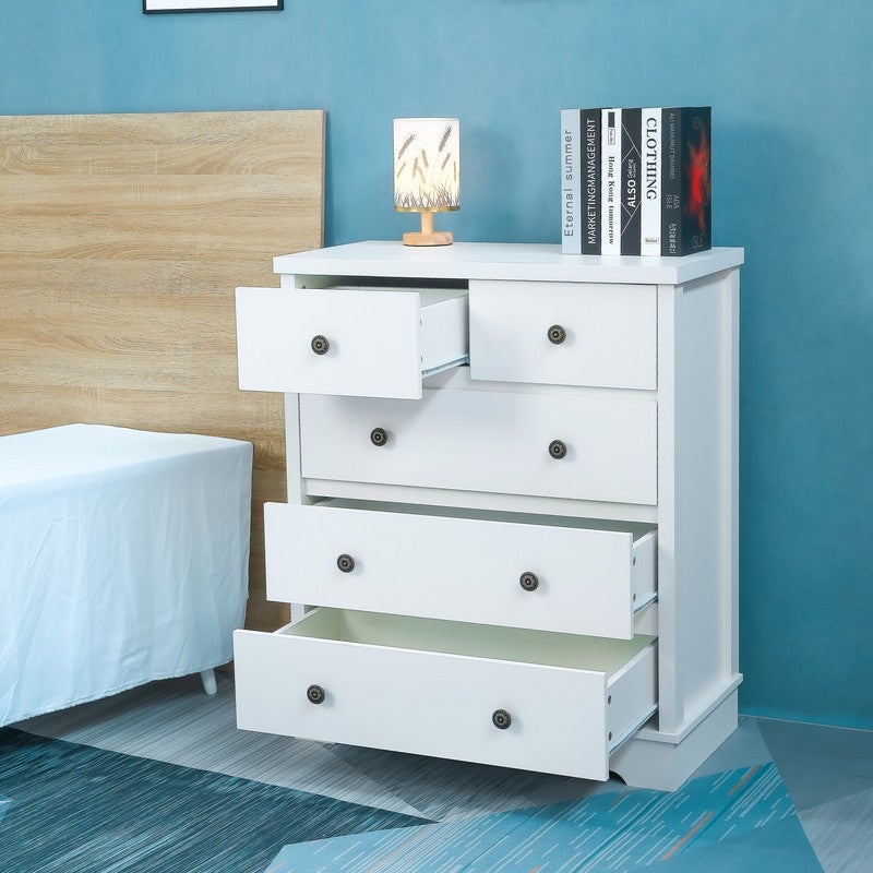 Wooden 5 Drawers Chest for Bedroom - - 37869234 - Mycitystee