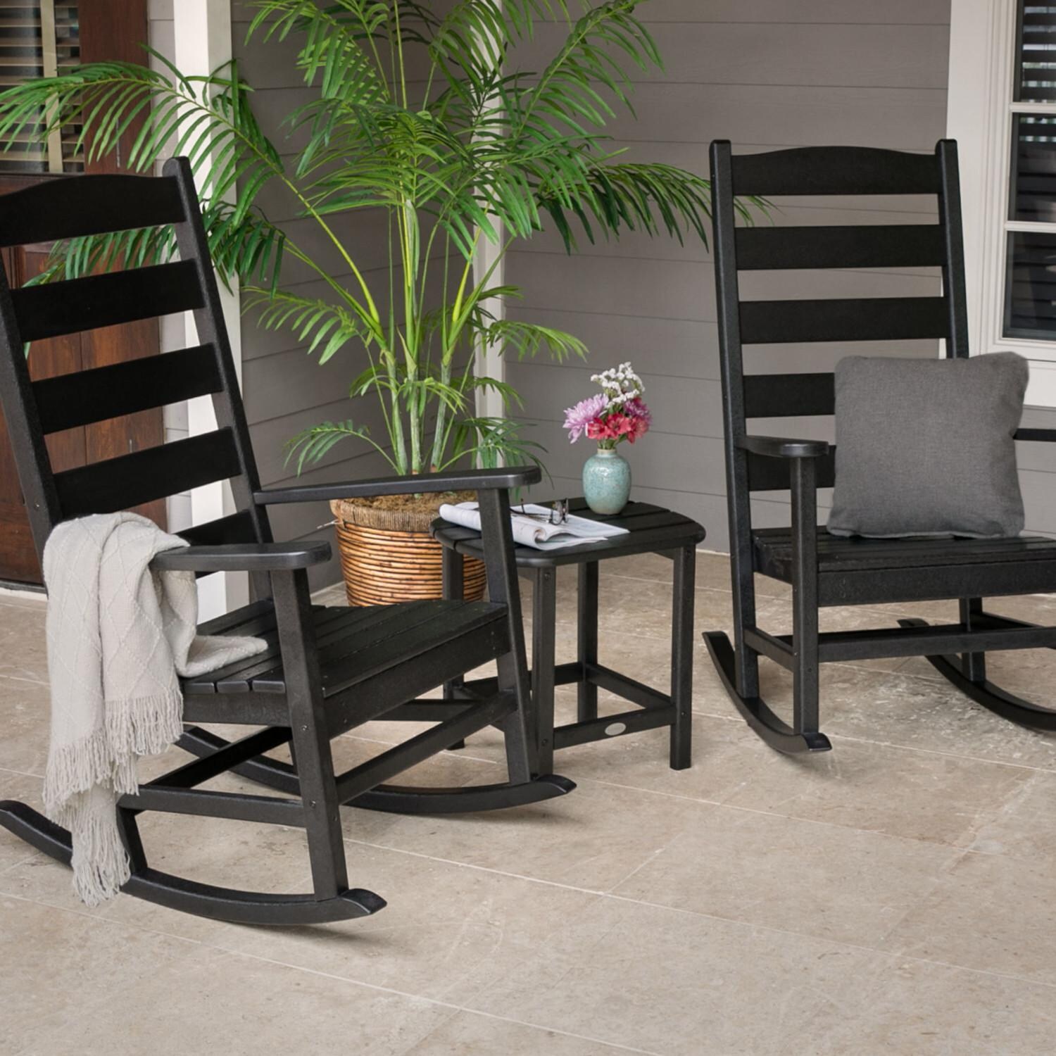 POLYWOOD Shaker 3-Piece Porch Rocking Chair Set - Mycitystee