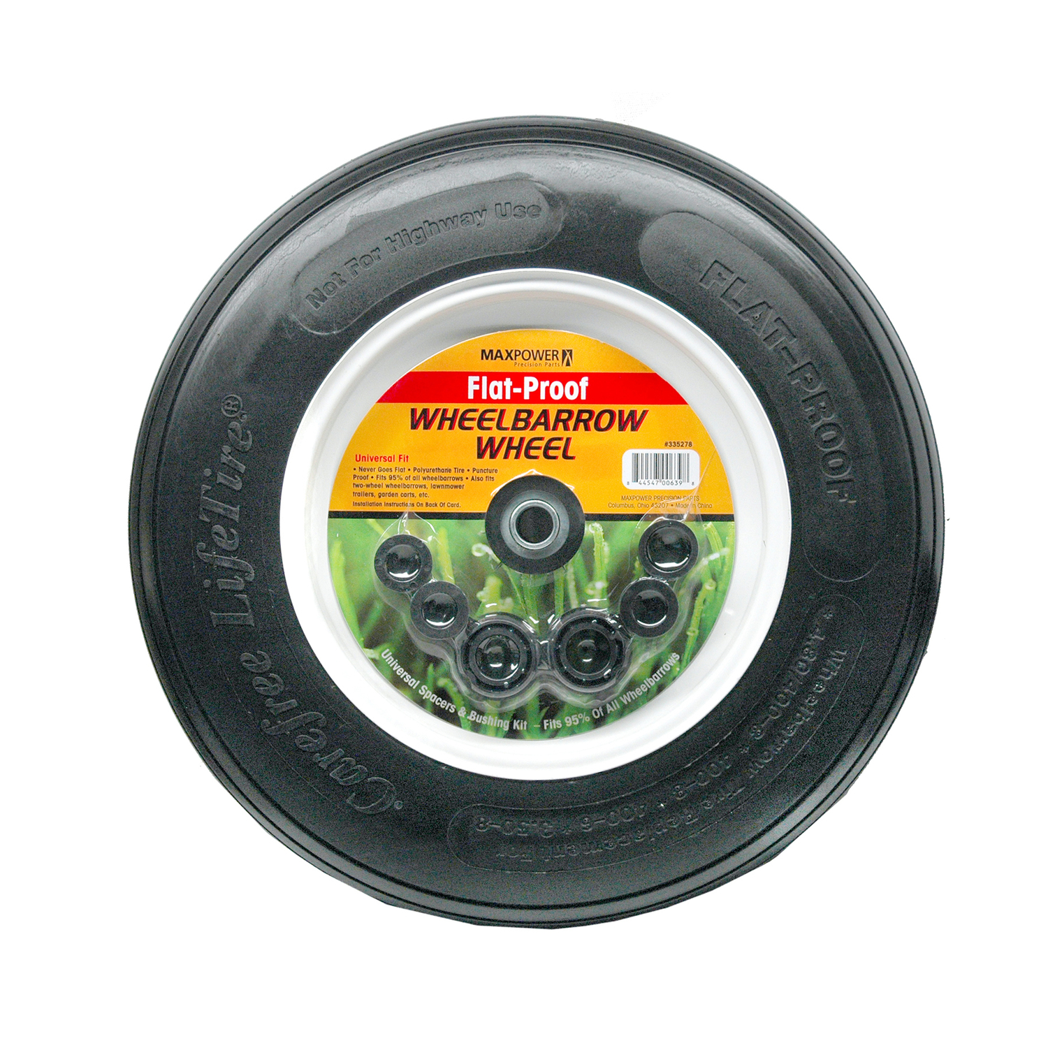 MaxPower Flat-Proof 14 in. D Wheelbarrow Wheel Polyurethane 1 pk - Mycitystee
