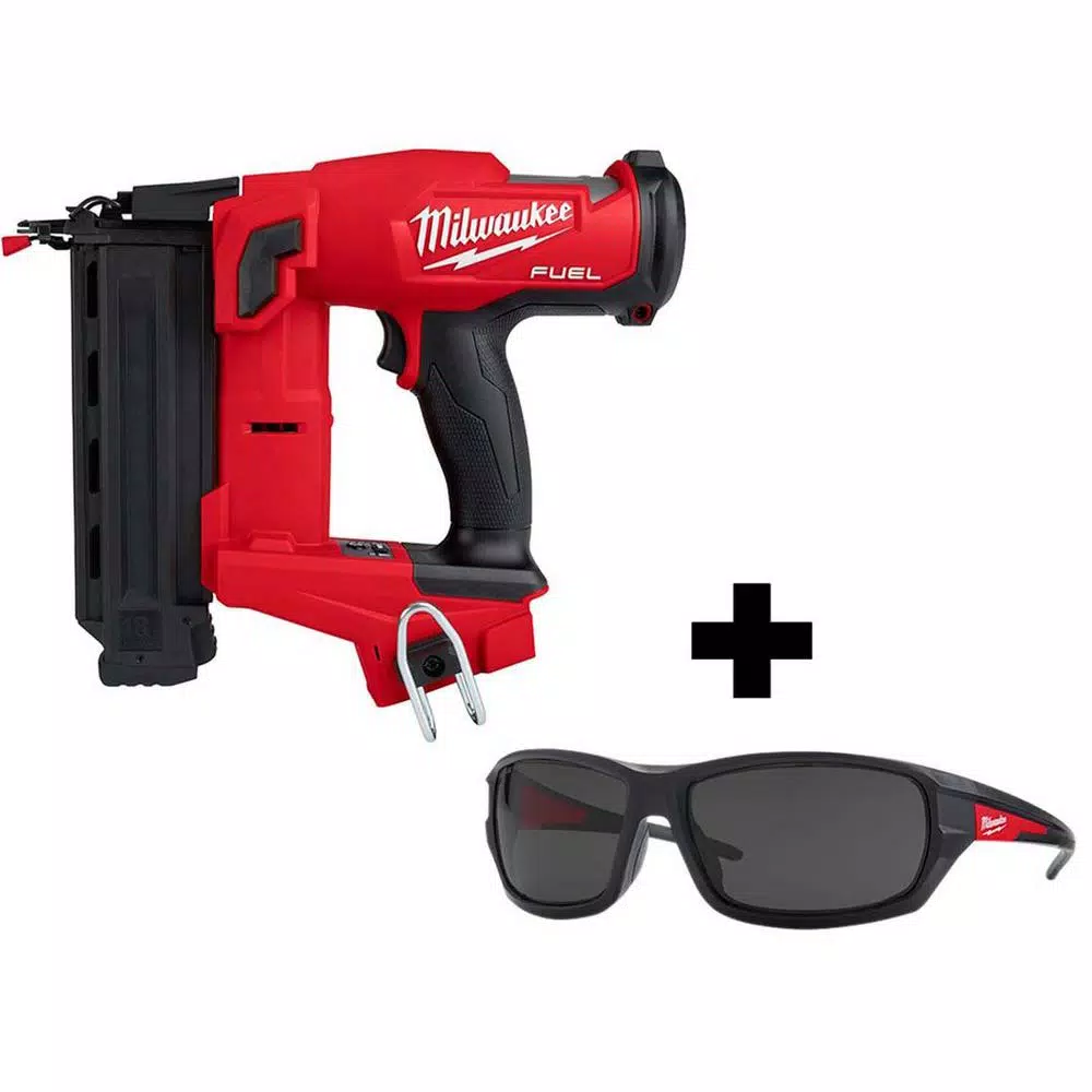 Milwaukee M18 FUEL 18-Volt 18-Gauge Lithium-Ion Brushless Cordless Gen II Brad Nailer and Tinted Performance Safety Glasses and#8211; XDC Depot - Mycitystee