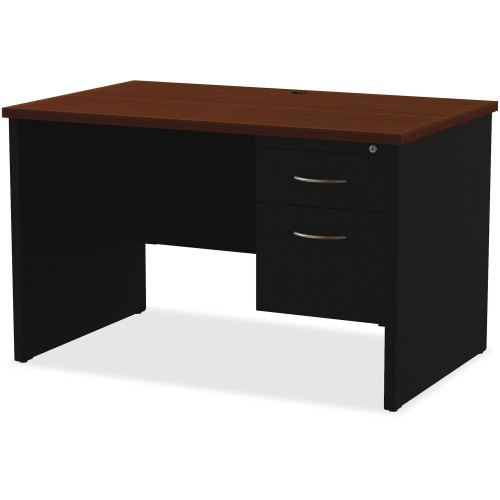 Lorell Walnut Laminate Commercial Steel Desk Series Pedestal Desk - 2-Drawer (79147) - Mycitystee