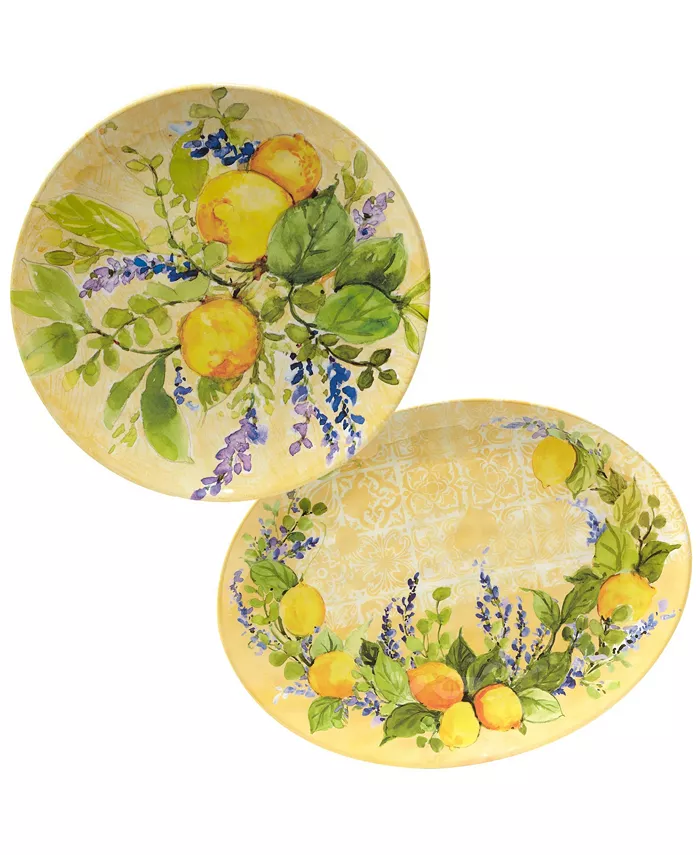 Certified International Certified Lemon Zest 2 Piece Melamine Platter Set - Mycitystee