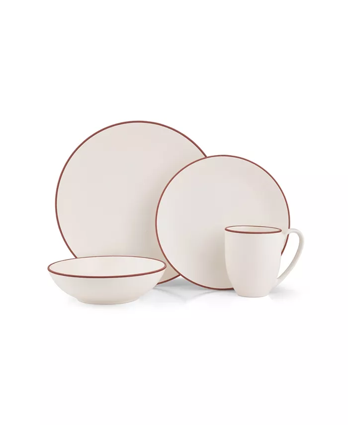 Nambandeacute Taos Place Setting Agate， Dinner Plate， Accent Plate， Soup or Cereal Bowl， Mug Set， 4 Piece - Mycitystee