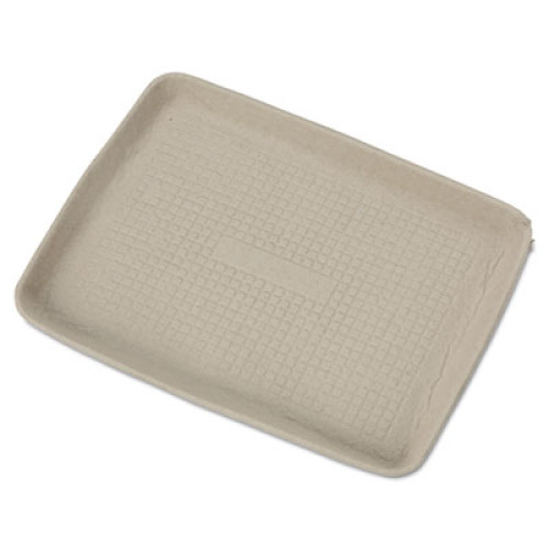 Chinet StrongHolder Molded Fiber Food Trays， 1-Compartment， 9 x 12 x 1， Beige， Paper， 250/Carton (20815) - Mycitystee