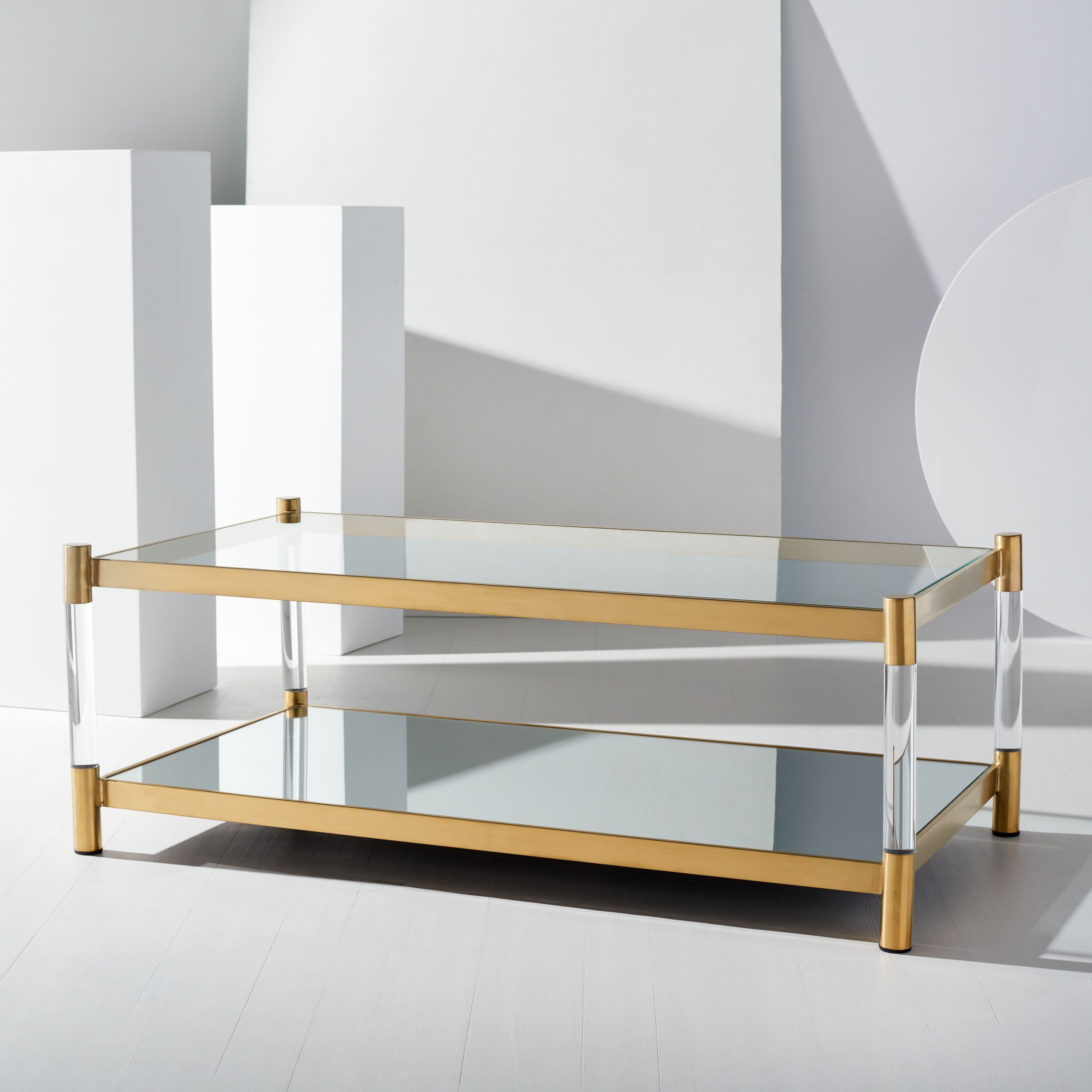 SAFAVIEH Couture Shayla Acrylic Coffee Table - 48 IN W x 26 IN D x 18 IN H - Mycitystee