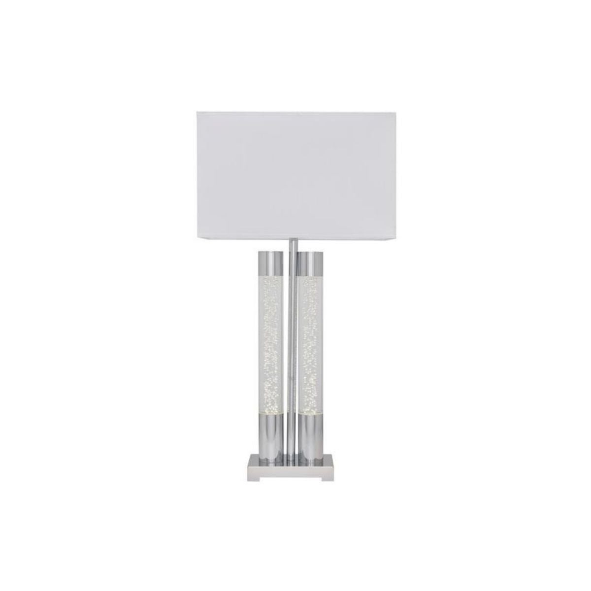 Finesse Decor Acrylic Table Lamp // Chrome - 15.7 x 9.1 x 29.8 inches - Mycitystee