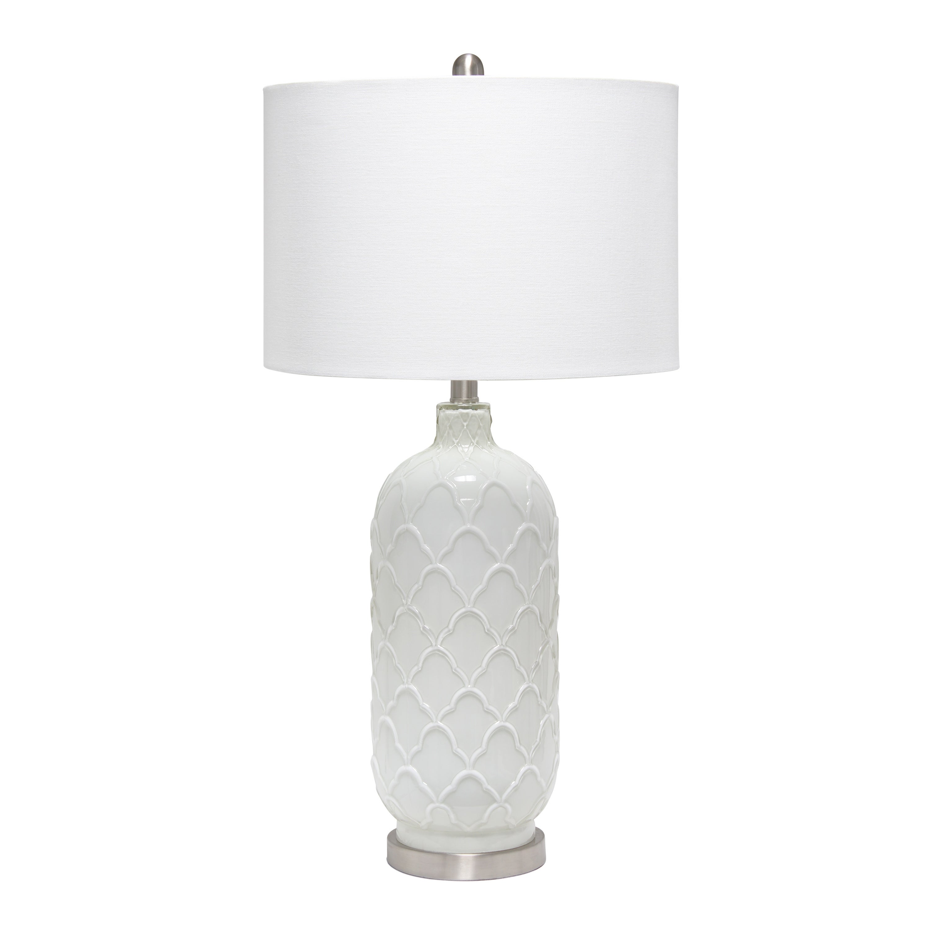Lalia Home Argyle Classic White Table Lamp with Fabric Shade - Mycitystee