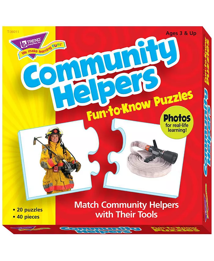 Trend Enterprises Community Helpers Fun-To-Know Puzzle， Set of 40 - Mycitystee