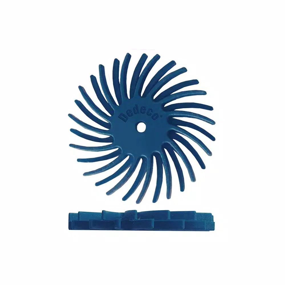 Dedeco Sunburst 7/8 in. Dual Radial Discs and#8211; 1/16 in. Fine 400-Grit Arbor Rotary Cleaning and Polishing Tool (12-Pack) and#8211; XDC Depot - Mycitystee