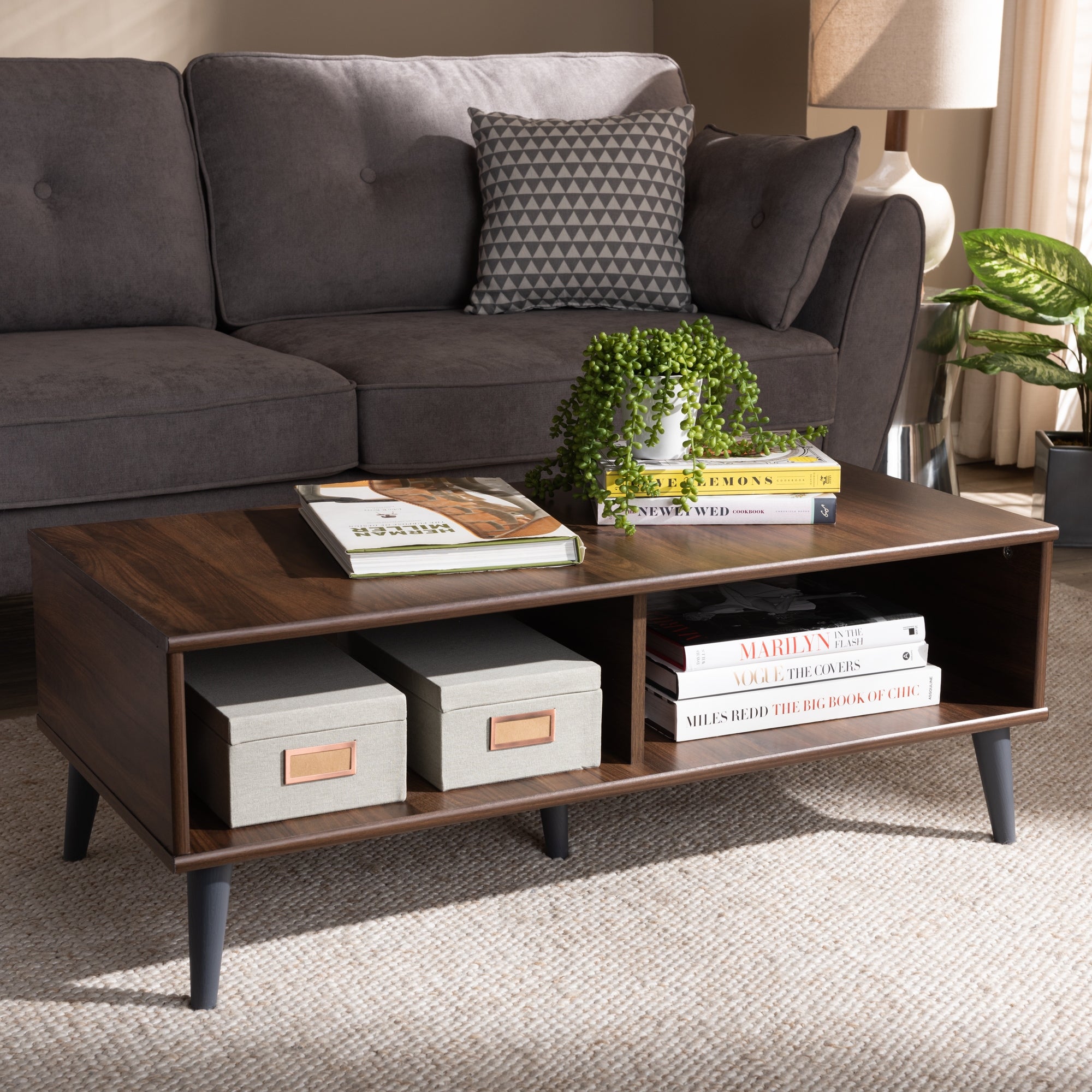Mid-Century Modern Brown Coffee Table by Baxton Studio - Mycitystee