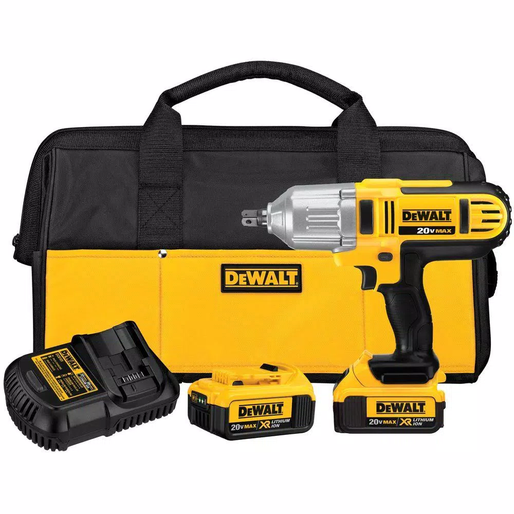 DEWALT 20-Volt MAX Cordless 1/2 in. High Torque Impact Wrench with Detent Pin and (2) 20-Volt 4.0Ah Batteries and#8211; XDC Depot - Mycitystee