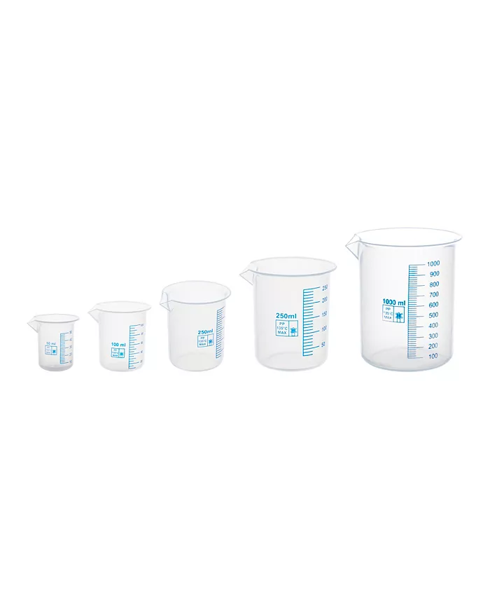 Supertek Polypropylene Beakers Set， 5 Piece - Mycitystee