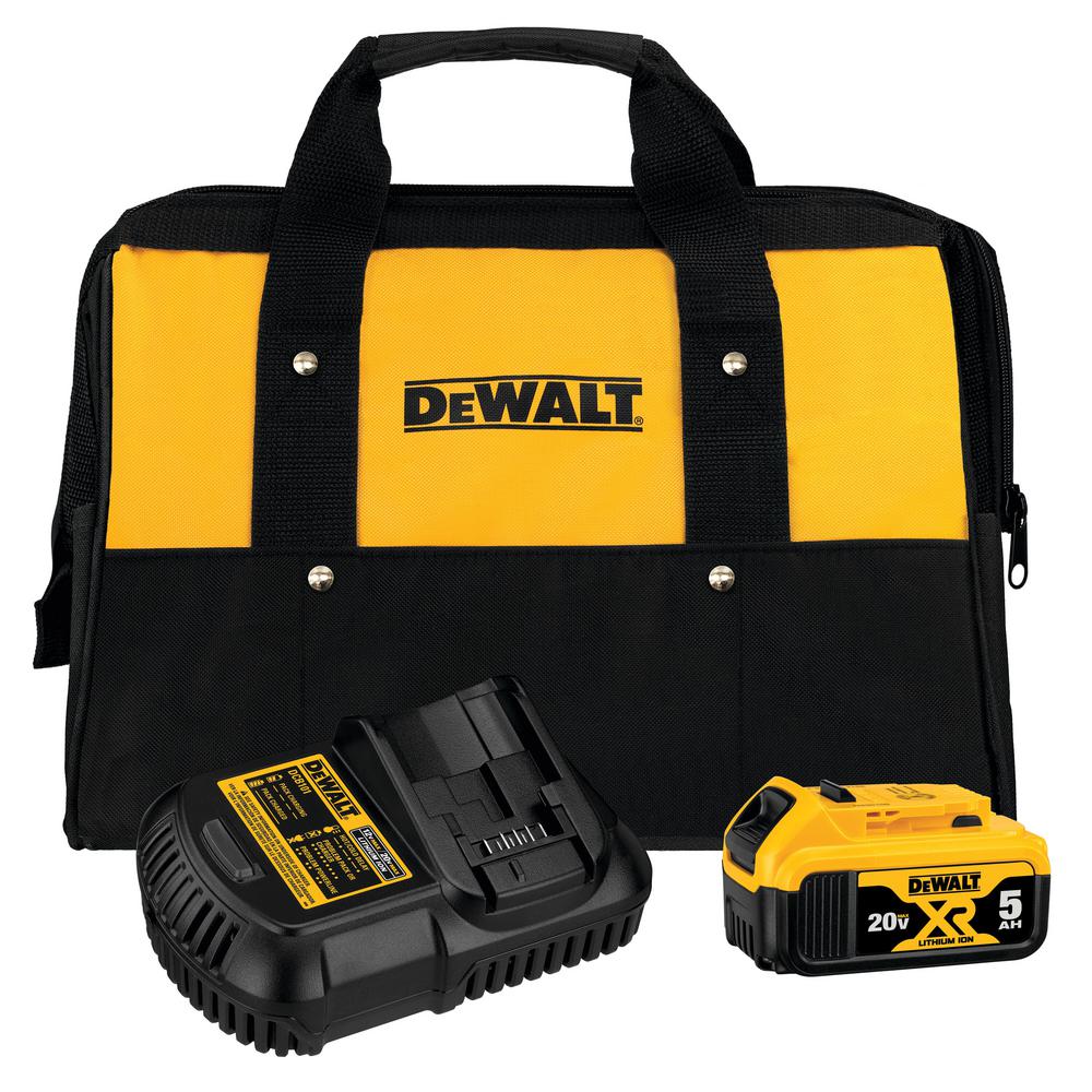 DEWALT 20-Volt MAX XR Premium Lithium-Ion 5.0Ah Battery Pack， Charger and Kit Bag and#8211; XDC Depot - Mycitystee