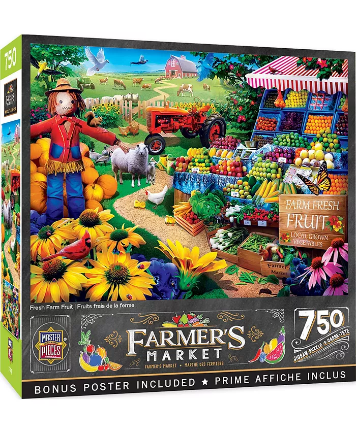 MasterPieces Puzzles Farmer's Market - Fresh Farm Fruit 750 Piece Adult Jigsaw Puzzle - Mycitystee