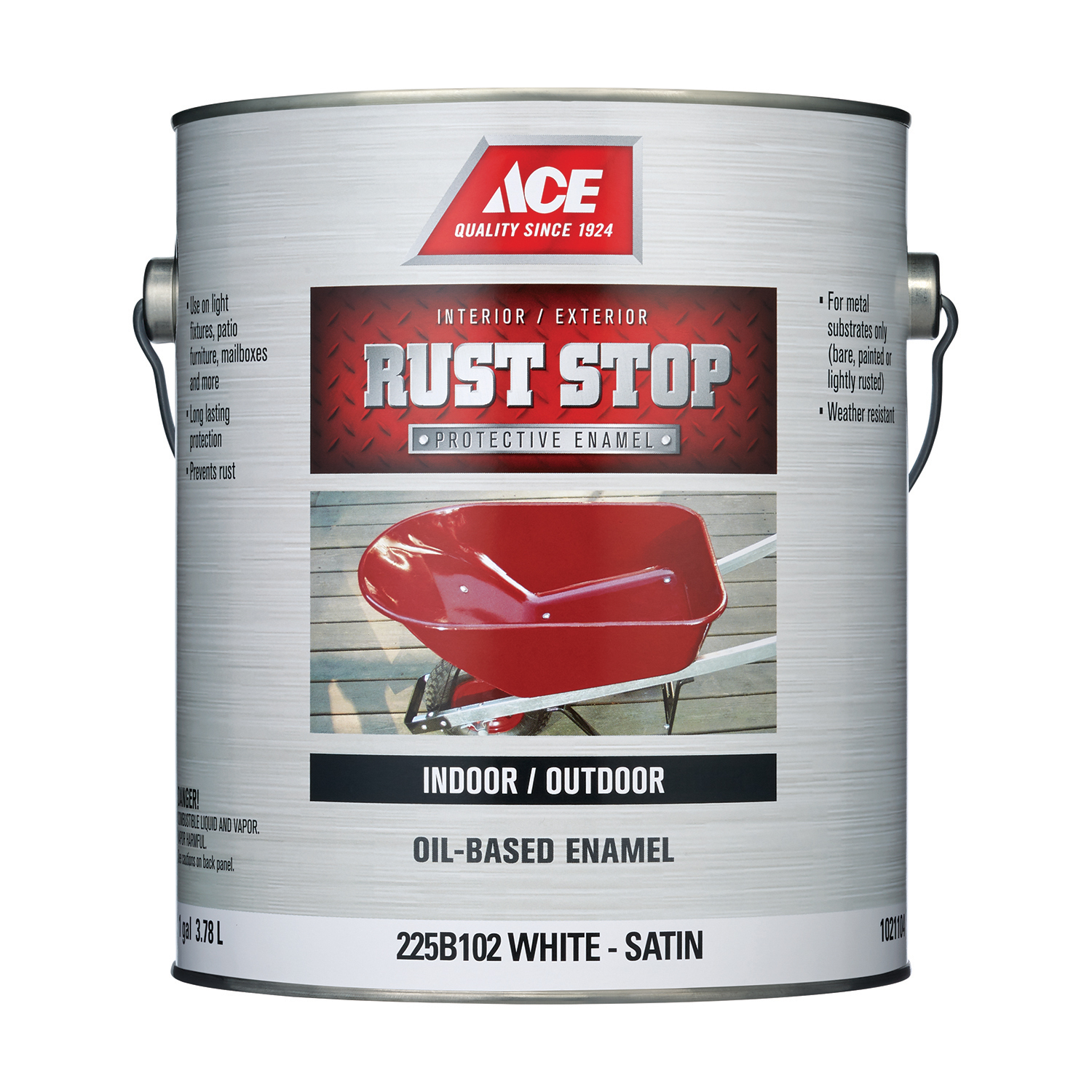 Ace Rust Stop Indoor and Outdoor Satin White Oil-Based Enamel Rust Preventative Paint 1 gal - Mycitystee