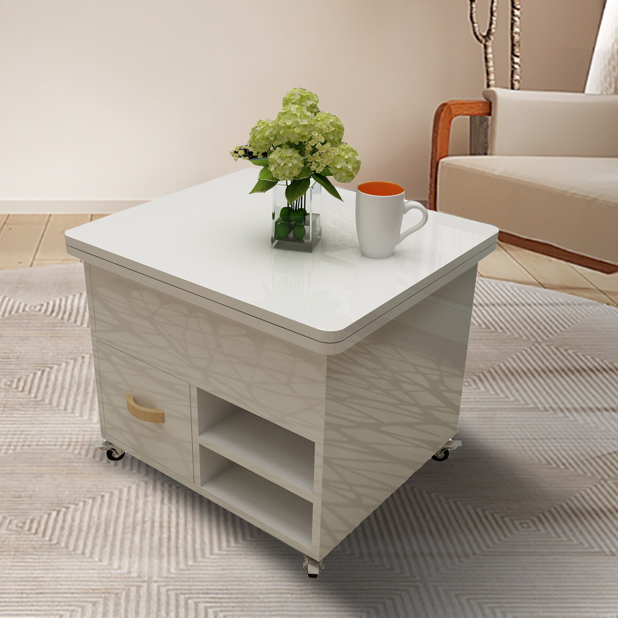 JASIWAY Modern Lift Top Coffee Table with Storage - Mycitystee